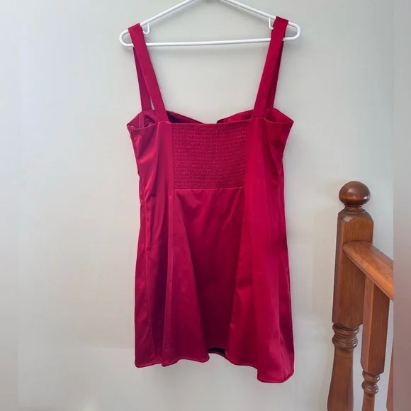 DYNAMITE- Ivy Sateen Mini Red Dress - Picture 7 of 7